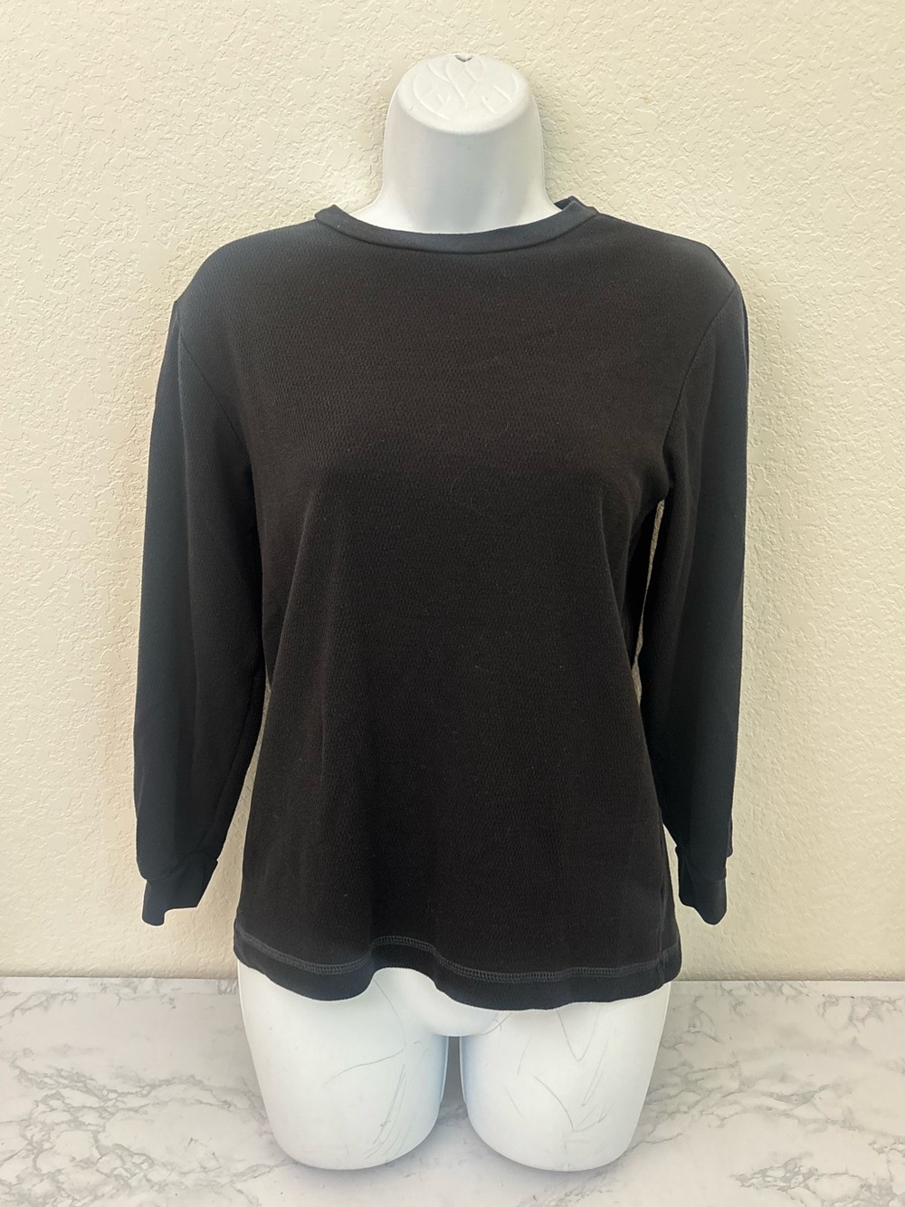 Old Navy Girls L 10-12 Long Sleeve T-Shirt Top Black Pullover Knit